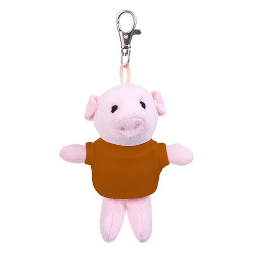 Soft Plush Pig Keychain with Tee