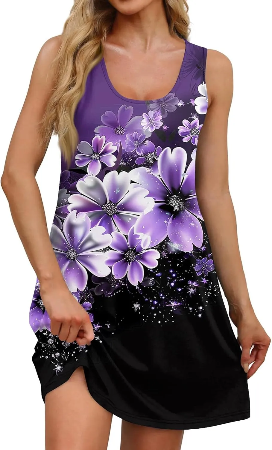 Spring Dresses for Women Sundresses Boho Dress Sleeveless Tank Dress Basic Short Dress Summer Flowy Beach Dresses