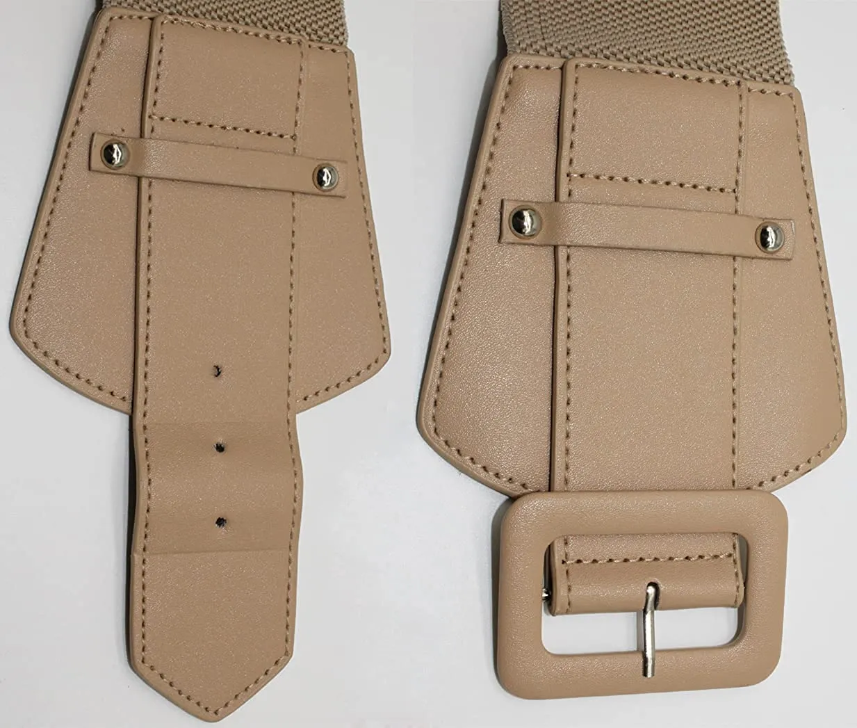 Stretchy Black Wide Waist Buckle Belt