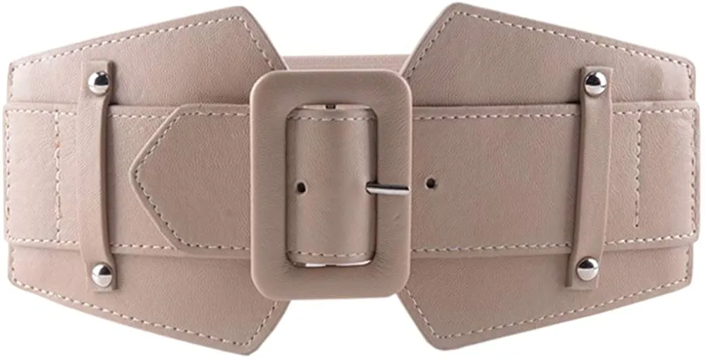 Stretchy Black Wide Waist Buckle Belt