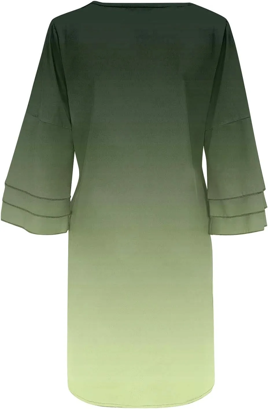 Summer Spring Dress Womens V Neck Cute Shift Dress Bell Sleeve Ruffle Hem Loose Swing Summer Boho Tunic Mini Dress