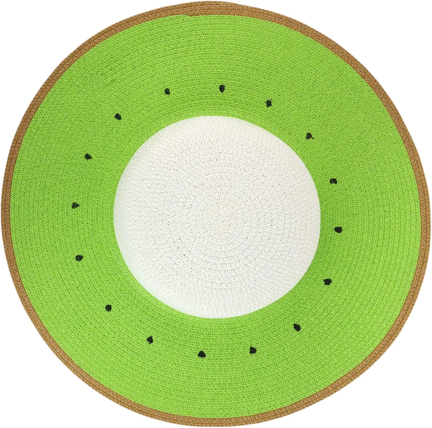 Trendy Apparel Shop Summer Fruit Designed Wide Brim Paper Braid Sun Hat