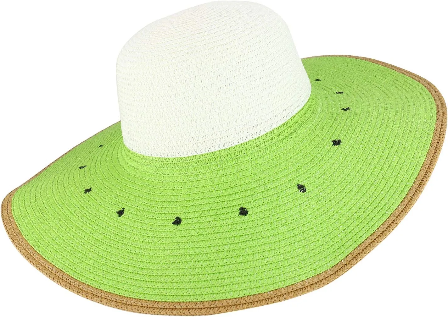 Trendy Apparel Shop Summer Fruit Designed Wide Brim Paper Braid Sun Hat
