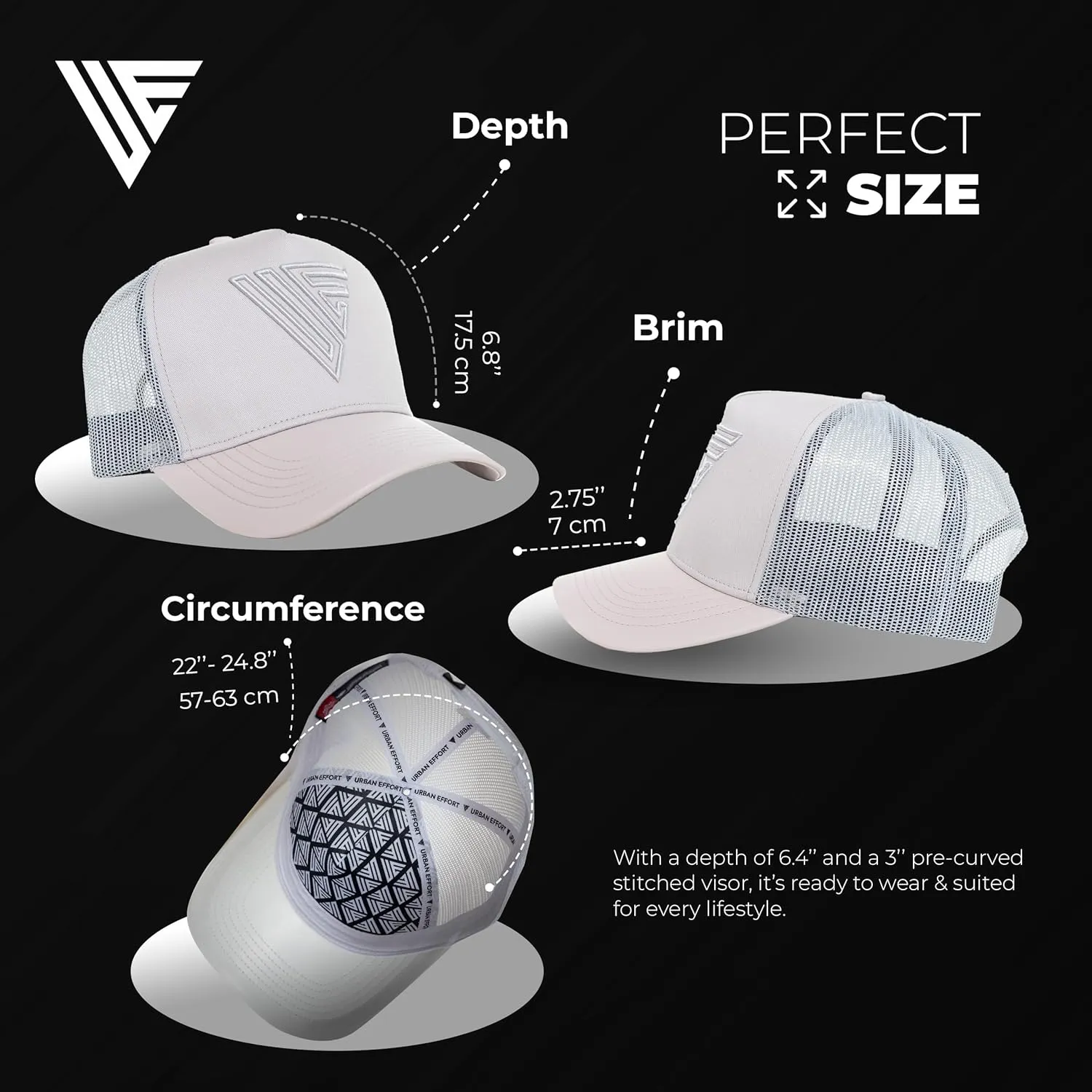 Urban Effort Trendy Mesh Back Cap - Baseball Hat 5-Panel Trucker Hat Women - Trendy Snapback for Outdoors