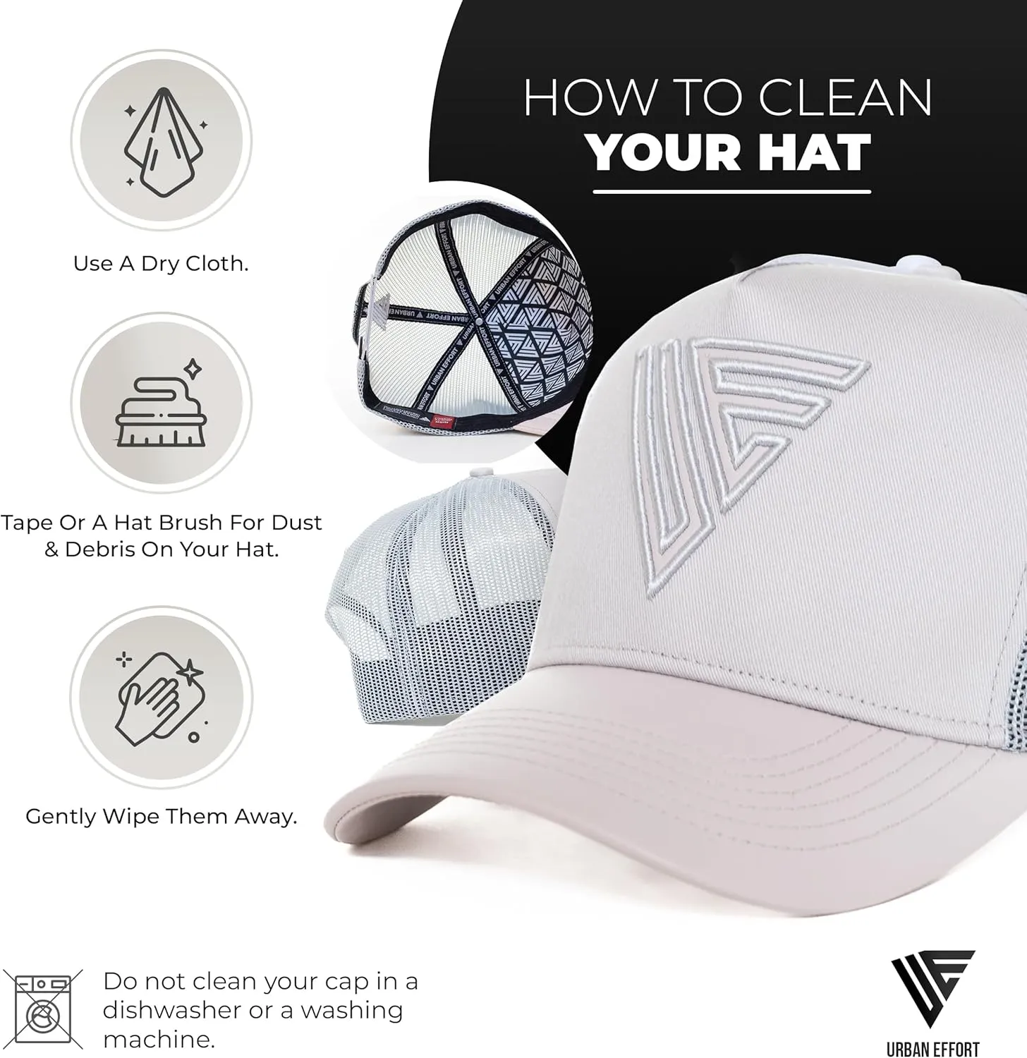 Urban Effort Trendy Mesh Back Cap - Baseball Hat 5-Panel Trucker Hat Women - Trendy Snapback for Outdoors