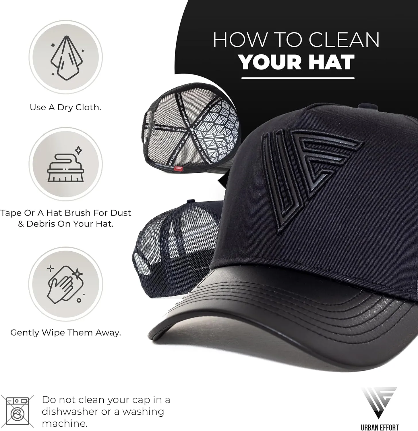 Urban Effort Trendy Mesh Back Cap - Baseball Hat 5-Panel Trucker Hat Women - Trendy Snapback for Outdoors