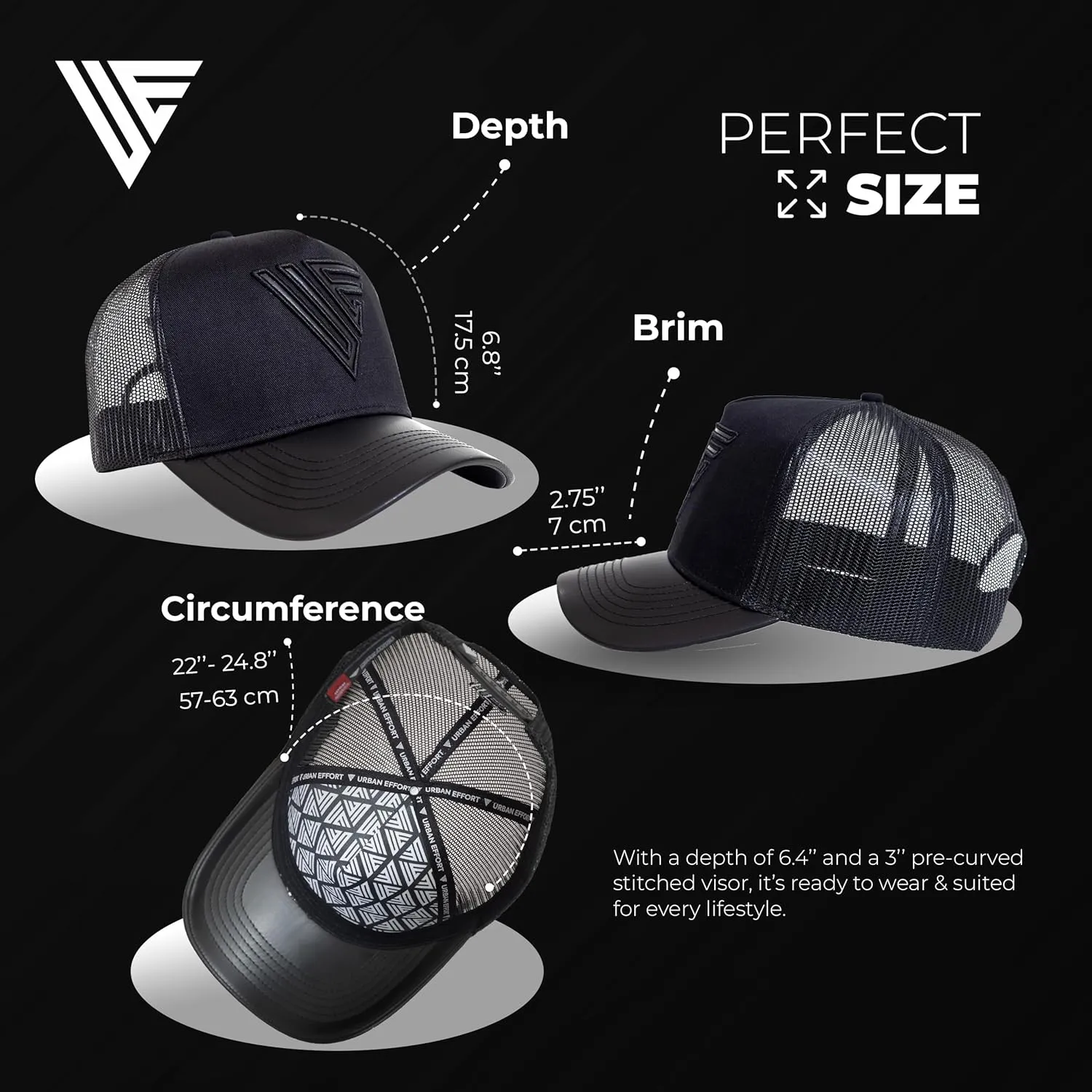 Urban Effort Trendy Mesh Back Cap - Baseball Hat 5-Panel Trucker Hat Women - Trendy Snapback for Outdoors