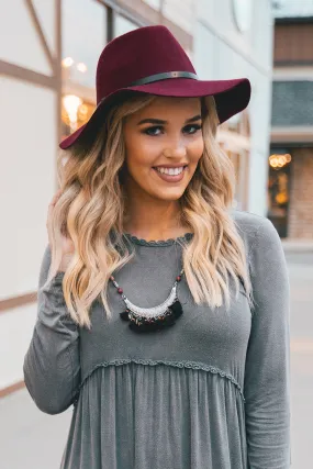 Wanderer Felt Panama Hat - Wine
