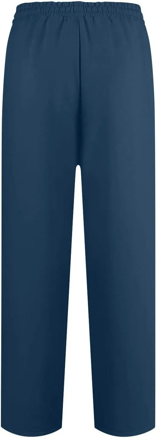 Wide Leg Sweatpants Women High Waisted Linen Pants Drawstring Workout Baggy Sweatpants Comfy Lounge Pants with Pocket