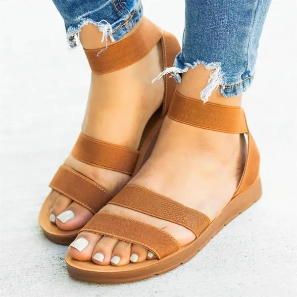 women casual slip on flats sandals