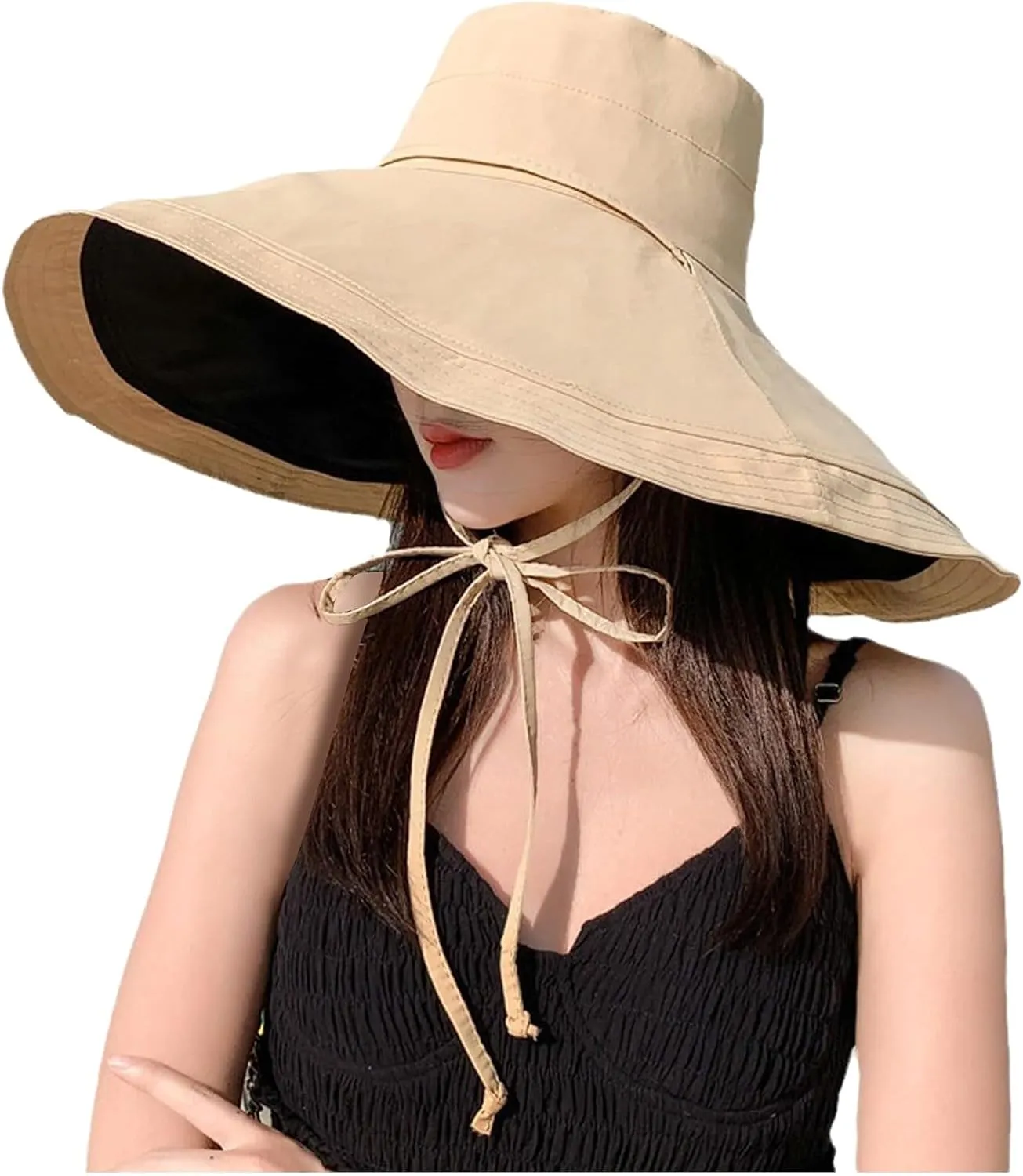 Women's Foldable Floppy Reversible Travel Beach Sun Visor Hat Wide Brim UPF 50  Breathable Sun Hat Casual Trendy